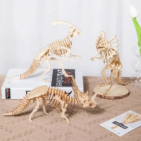 Maquette Dinosaure: Squelette dinosaure bois